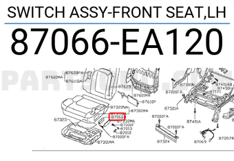 Nissan 87066EA120 SWITCH ASSY-FRONT SEAT,LH