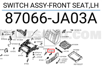Nissan 87066JA03A SWITCH ASSY-FRONT SEAT,LH