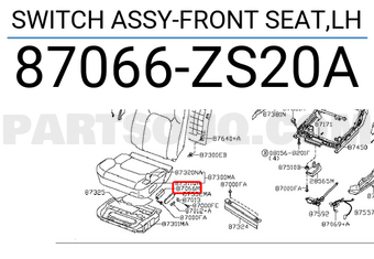 Nissan 87066ZS20A SWITCH ASSY-FRONT SEAT,LH