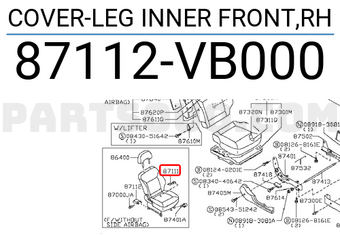 Nissan 87112VB000 COVER-LEG INNER FRONT,RH