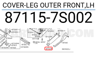 Nissan 871157S002 COVER-LEG OUTER FRONT,LH