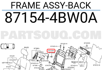 Nissan 871544BW0A FRAME ASSY-BACK