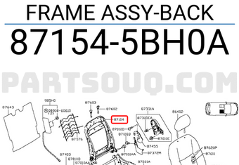 Nissan 871545BH0A FRAME ASSY-BACK