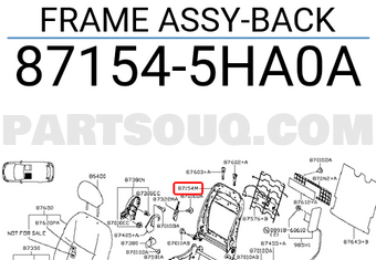 Nissan 871545HA0A FRAME ASSY-BACK