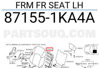 Nissan 871551KA4A FRM FR SEAT LH