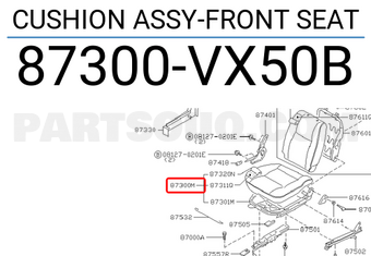 Nissan 87300VX50B CUSHION ASSY-FRONT SEAT