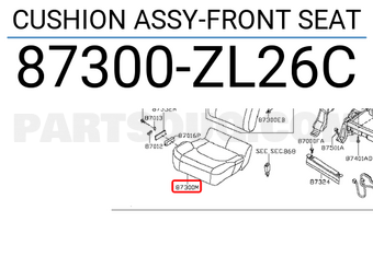 Nissan 87300ZL26C CUSHION ASSY-FRONT SEAT