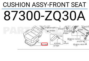 Nissan 87300ZQ30A CUSHION ASSY-FRONT SEAT