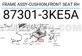 Nissan 873013KE5A FRAME ASSY-CUSHION,FRONT SEAT RH