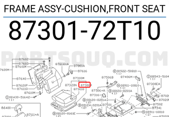 Nissan 8730172T10 FRAME ASSY-CUSHION,FRONT SEAT