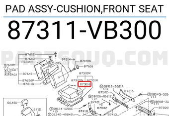 Nissan 87311VB300 PAD ASSY-CUSHION,FRONT SEAT