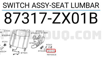 Nissan 87317ZX01B SWITCH ASSY-SEAT LUMBAR