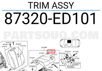 Nissan 87320ED101 TRIM ASSY
