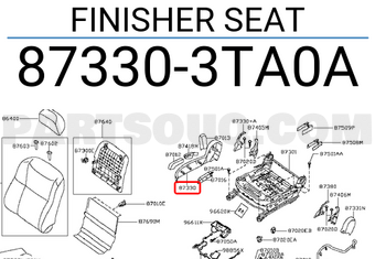 Nissan 873303TA0A FINISHER SEAT