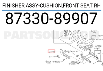 Nissan 8733089907 FINISHER ASSY-CUSHION,FRONT SEAT RH