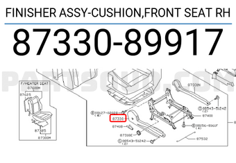 Nissan 8733089917 FINISHER ASSY-CUSHION,FRONT SEAT RH