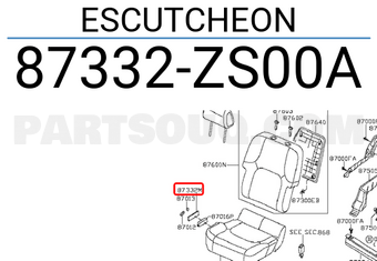 Nissan 87332ZS00A ESCUTCHEON