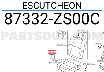 Nissan 87332ZS00C ESCUTCHEON
