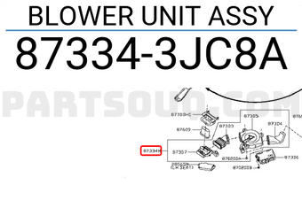 Nissan 873343JC8A BLOWER UNIT ASSY