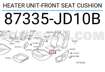 Nissan 87335JD10B HEATER UNIT-FRONT SEAT CUSHION