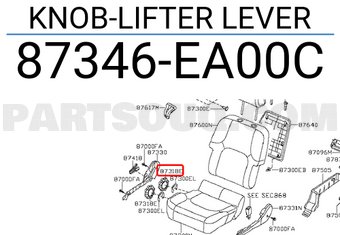 Nissan 87346EA00C KNOB-LIFTER LEVER