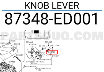Nissan 87348ED001 KNOB LEVER