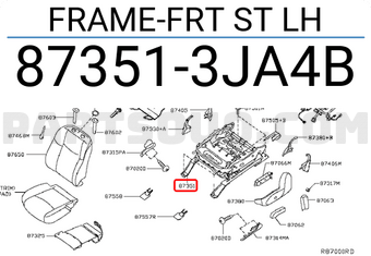 Nissan 873513JA4B FRAME-FRT ST LH