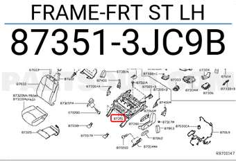 Nissan 873513JC9B FRAME-FRT ST LH