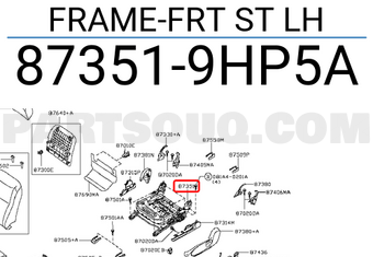 Nissan 873519HP5A FRAME-FRT ST LH