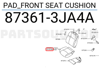 Nissan 873613JA4A PAD_FRONT SEAT CUSHION