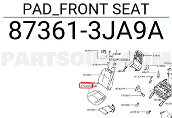 Nissan 873613JA9A PAD_FRONT SEAT