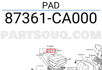 Nissan 87361CA000 PAD