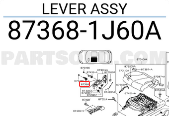 Nissan 873681J60A LEVER ASSY