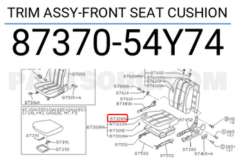 Nissan 8737054Y74 TRIM ASSY-FRONT SEAT CUSHION