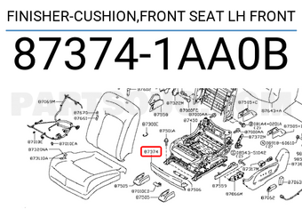 Nissan 873741AA0B FINISHER-CUSHION,FRONT SEAT LH FRONT