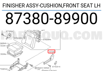 Nissan 8738089900 FINISHER ASSY-CUSHION,FRONT SEAT LH