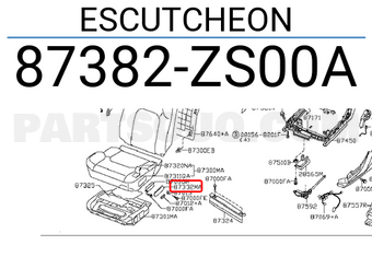 Nissan 87382ZS00A ESCUTCHEON
