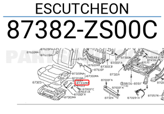 Nissan 87382ZS00C ESCUTCHEON
