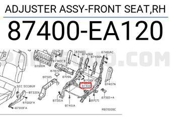 Nissan 87400EA120 ADJUSTER ASSY-FRONT SEAT,RH