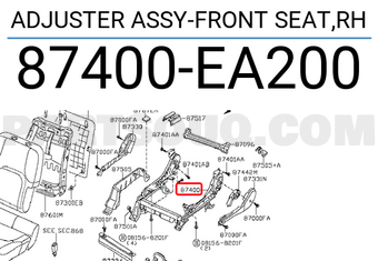 Nissan 87400EA200 ADJUSTER ASSY-FRONT SEAT,RH