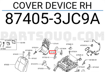 Nissan 874053JC9A COVER DEVICE RH