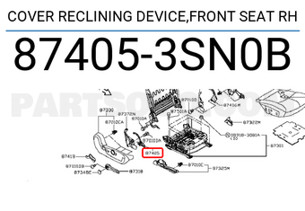 Nissan 874053SN0B COVER RECLINING DEVICE,FRONT SEAT RH