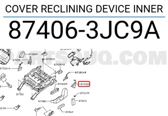 Nissan 874063JC9A COVER RECLINING DEVICE INNER