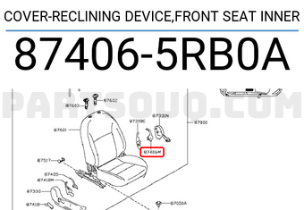 Nissan 874065RB0A COVER-RECLINING DEVICE,FRONT SEAT INNER