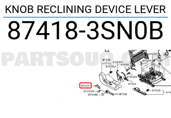 Nissan 874183SN0B KNOB RECLINING DEVICE LEVER