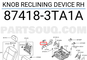 Nissan 874183TA1A KNOB RECLINING DEVICE RH