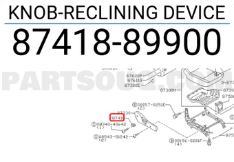 Nissan 8741889900 KNOB-RECLINING DEVICE