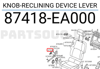 Nissan 87418EA000 KNOB-RECLINING DEVICE LEVER