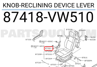 Nissan 87418VW510 KNOB-RECLINING DEVICE LEVER