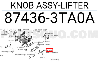 Nissan 874363TA0A KNOB ASSY-LIFTER